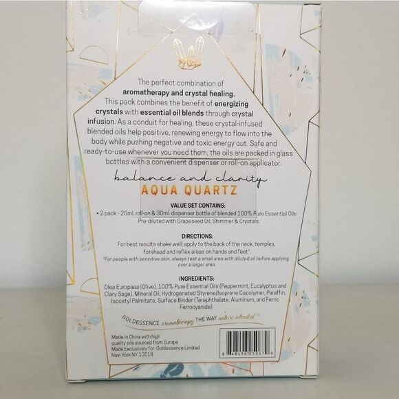 Goldessence Limited Aromas Cyrstals Infused Body Oil Set Aqua Quartz - Picture 3 of 4